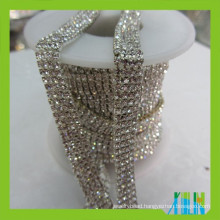 Jewelry crystal rhinestone chain multi rows trimming crystals chain